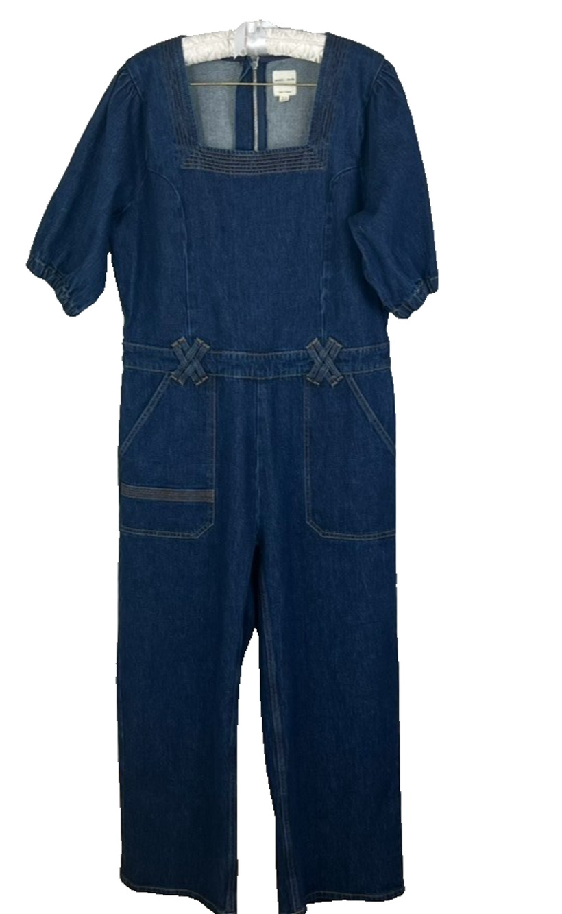 Anthropologie Seventy + Mochi Willow All-in-One Jumpsuit Women's Denim Size 14